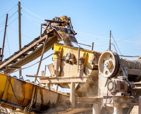 Rock crushing equipment in quarry