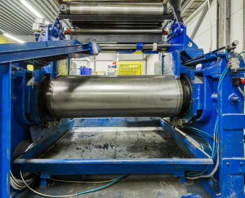 Factory for the production of conveyor belts