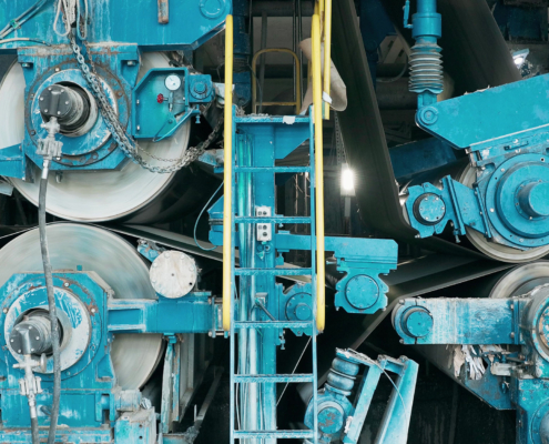 Manufacturing equipment Produce Paper Machine Shafts At Paper Mill. equipment